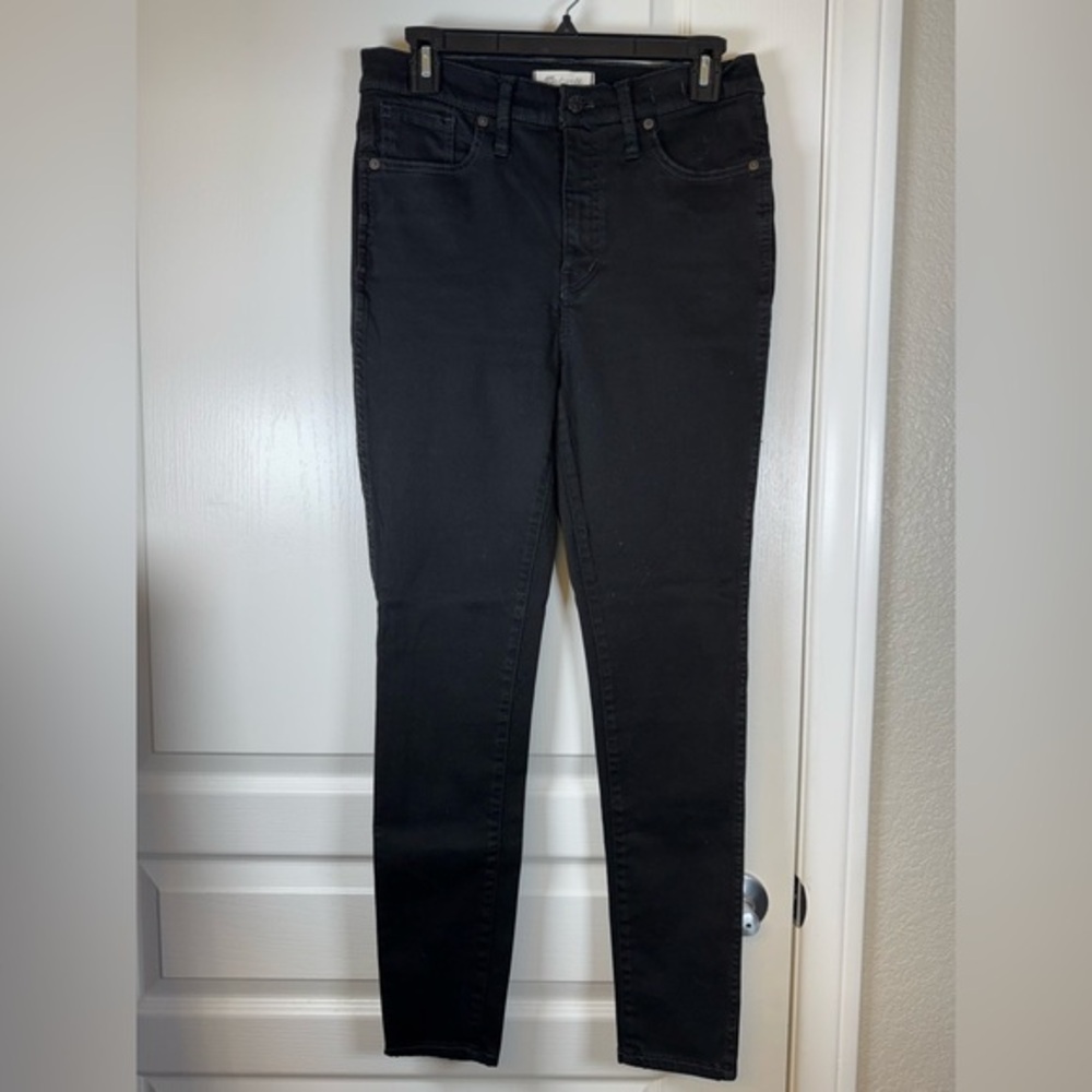Madewell 10" High Rise Skinny Denim Black Jeans Size 29 EUC #5977
